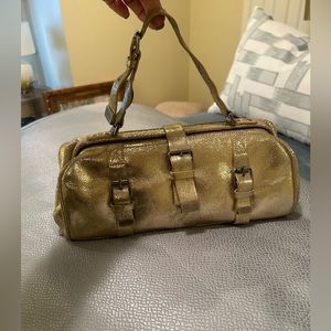 J Bassan Gold Crackle Purse Bag